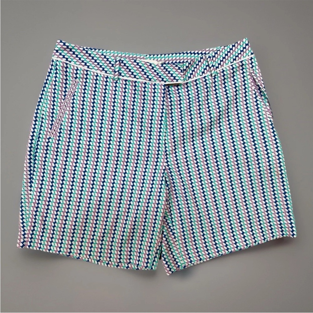 Lady Hagen Basketweave White Multicolored Activewear Golf Shorts Pockets NWOT